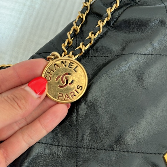 Chanel Mini Hobo 22 Black w Gold Hardware - Picture 7 of 15